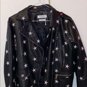NOIZE Faux Leather Star Jacket